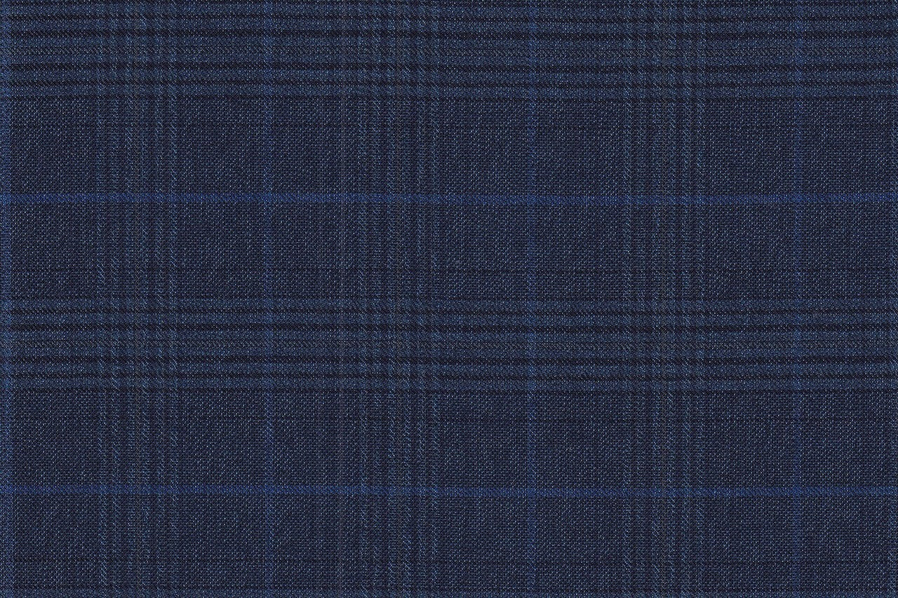 JT-2195030/G1-22995 Blue With Brown & Navy Check Jacket Fabric