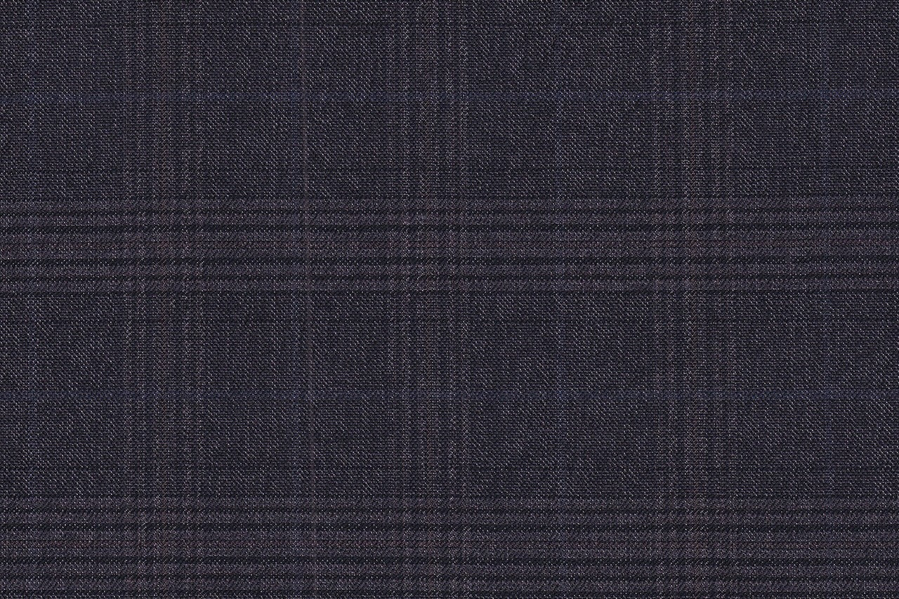 JT-2195032/G1-22997 Violet With Blue Check Suit Fabric