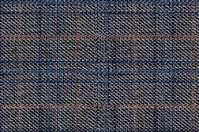 JT-2195033/G1-22998 Grey With Copper & Navy Check Jacket Fabric