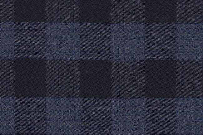 JT-2195040/G1-23005 Navy With Blue Check Vest Fabric