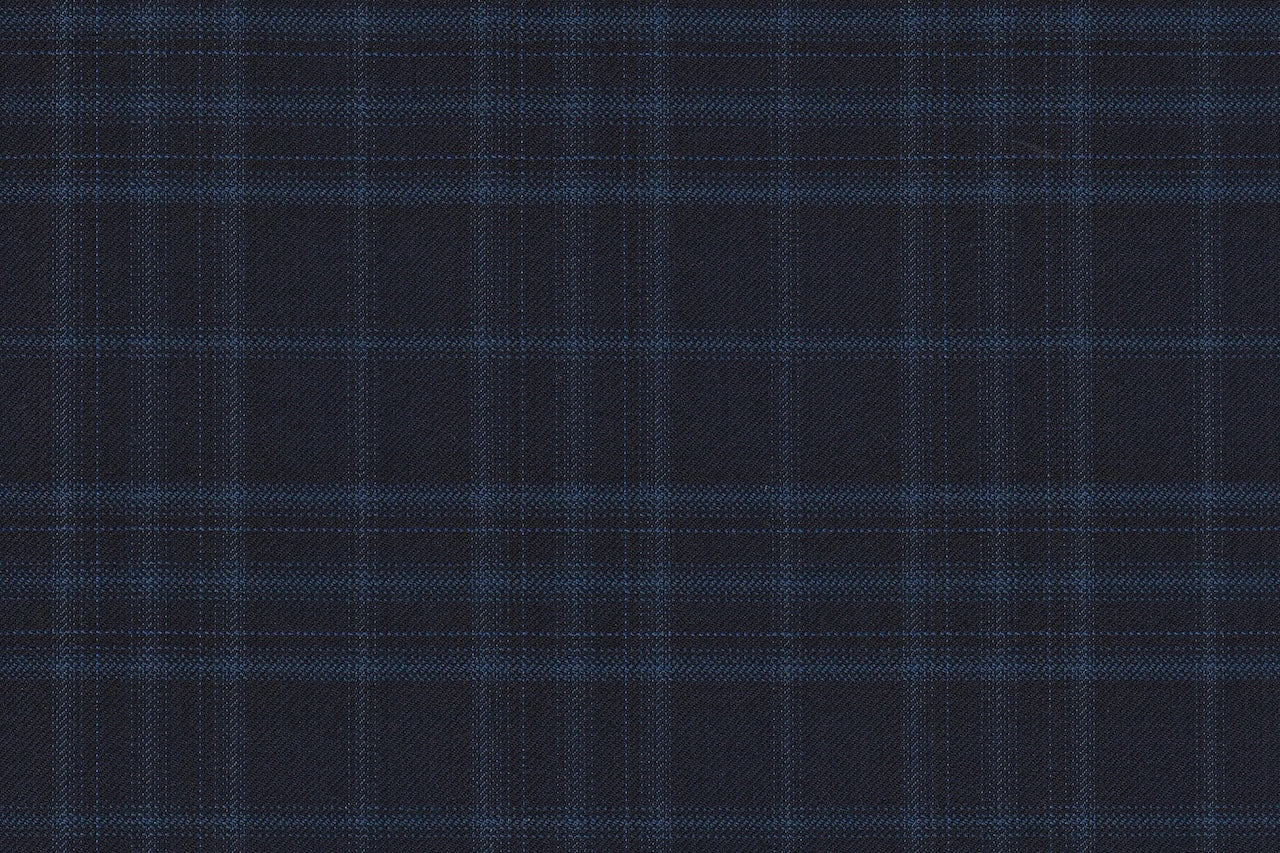 JT-2195044/G1-23009 Midnight Blue With Teal Blue Check Pants Fabric