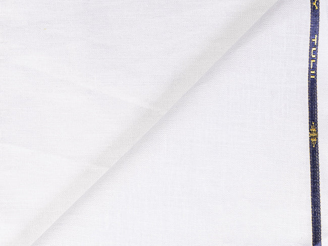 LTL 60/T3-23145 White With Navy Stripe Linen Suit Fabric