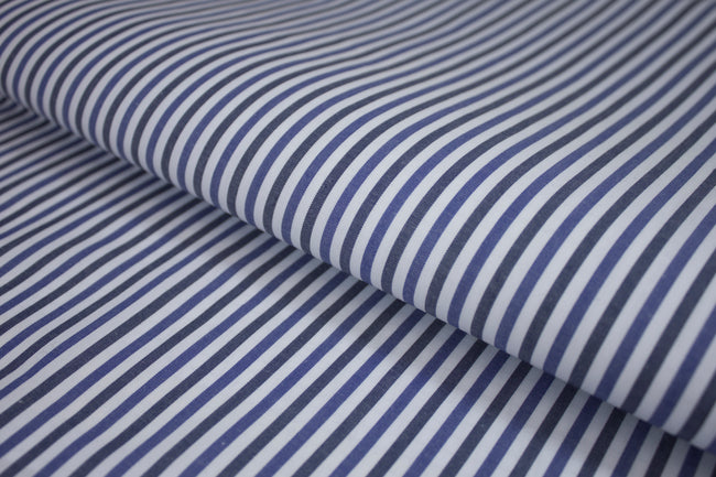 P-535/5855 Fine Cotton Two Tone Blue Stripes Shirting Fabric