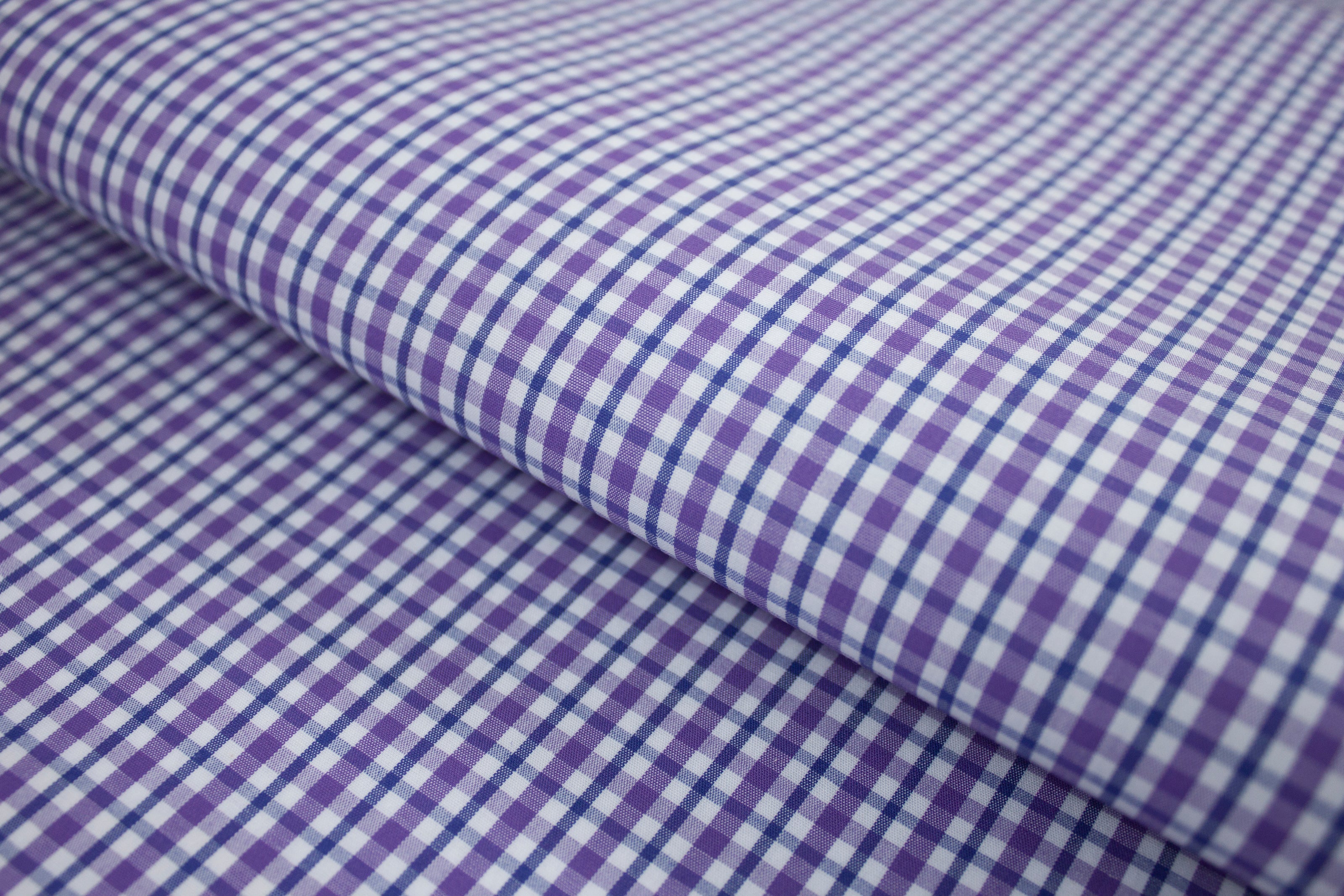 P-700/5868 Fine Cotton Blue With Purple Checks Shirting Fabric