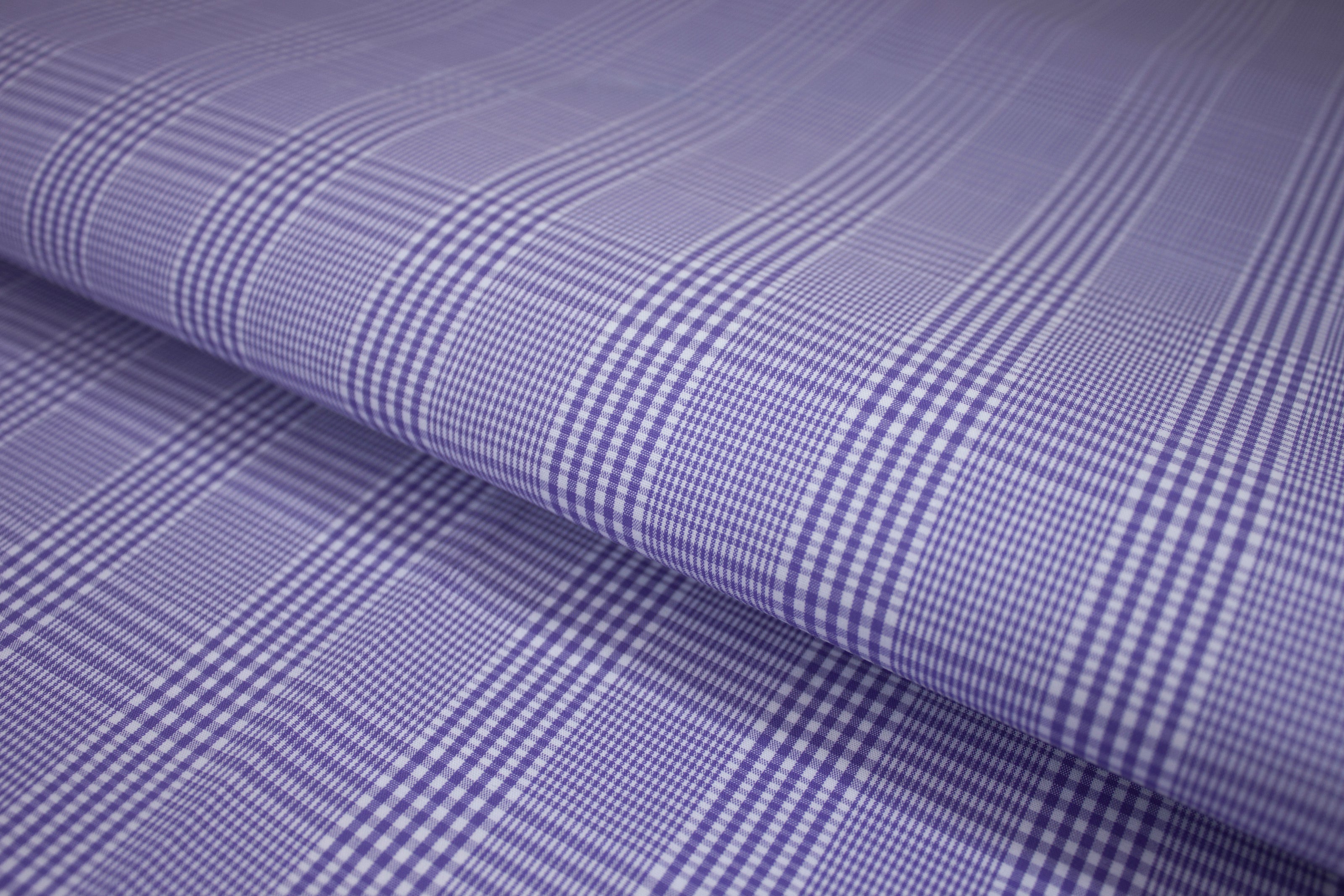 P-707/5690 Fine Cotton Windowpane Purple Shirting Fabric