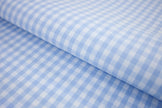 P-715/5877 Fine Cotton Baby Blue and White Checks Shirting Fabric