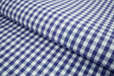 P-717/5879 Fine Cotton Royal Blue and White Checks Shirting Fabric