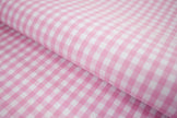 P-718/5880 Fine Cotton Pink and White Checks Shirting Fabric