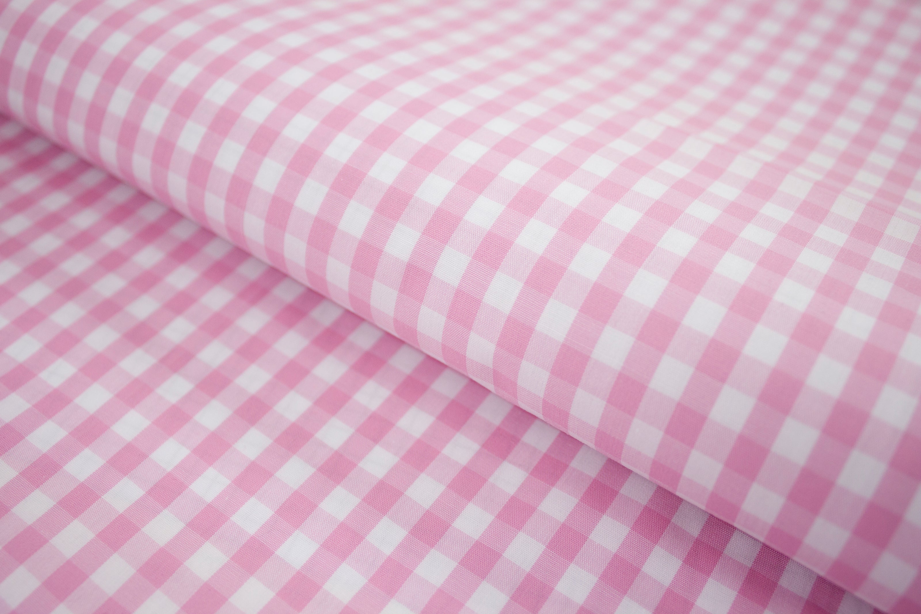 P-718/5880 Fine Cotton Pink and White Checks Shirting Fabric