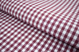 P-720/5882 Fine Cotton Maroon and White Checks Shirting Fabric