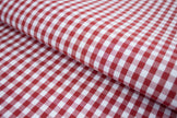 P-722/5884 Fine Cotton Red and White Checks Shirting Fabric