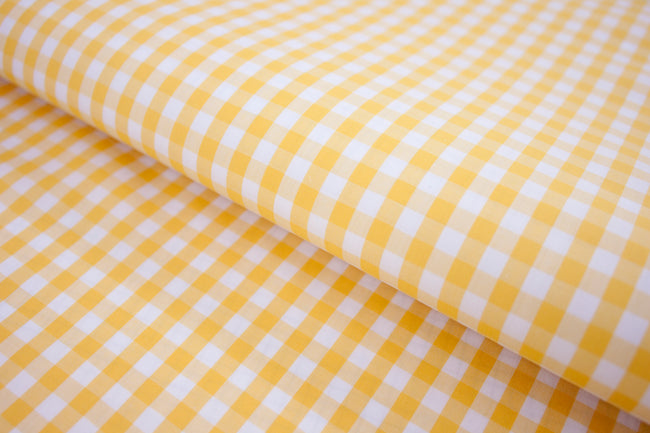 P-724/5886 Fine Cotton Yellow and White Checks Shirting Fabric