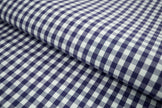 P-728/5890 Fine Cotton Navy Blue and White Checks Shirting Fabric