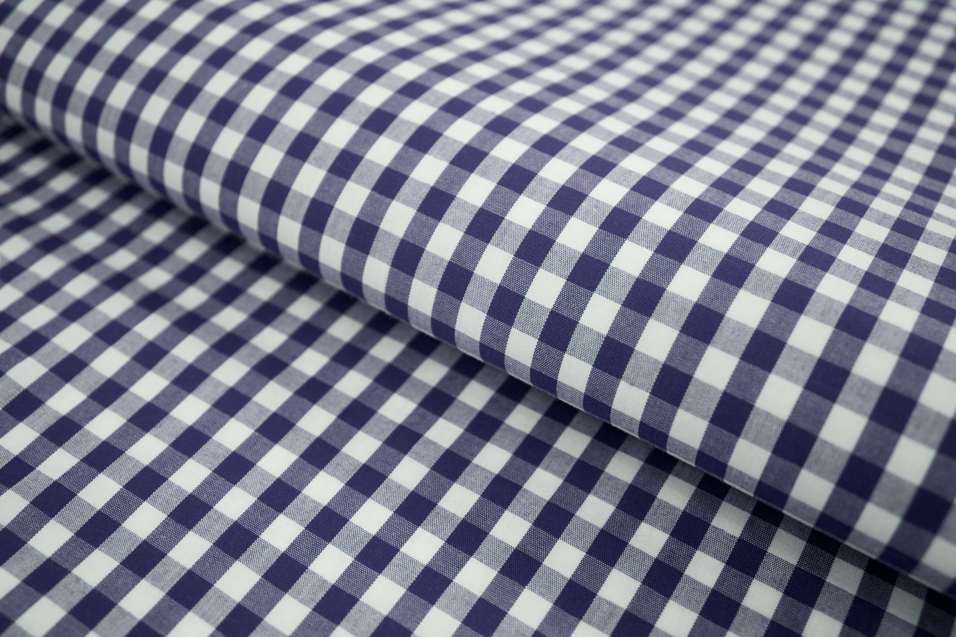 P-728/5890 Fine Cotton Navy Blue and White Checks Shirting Fabric