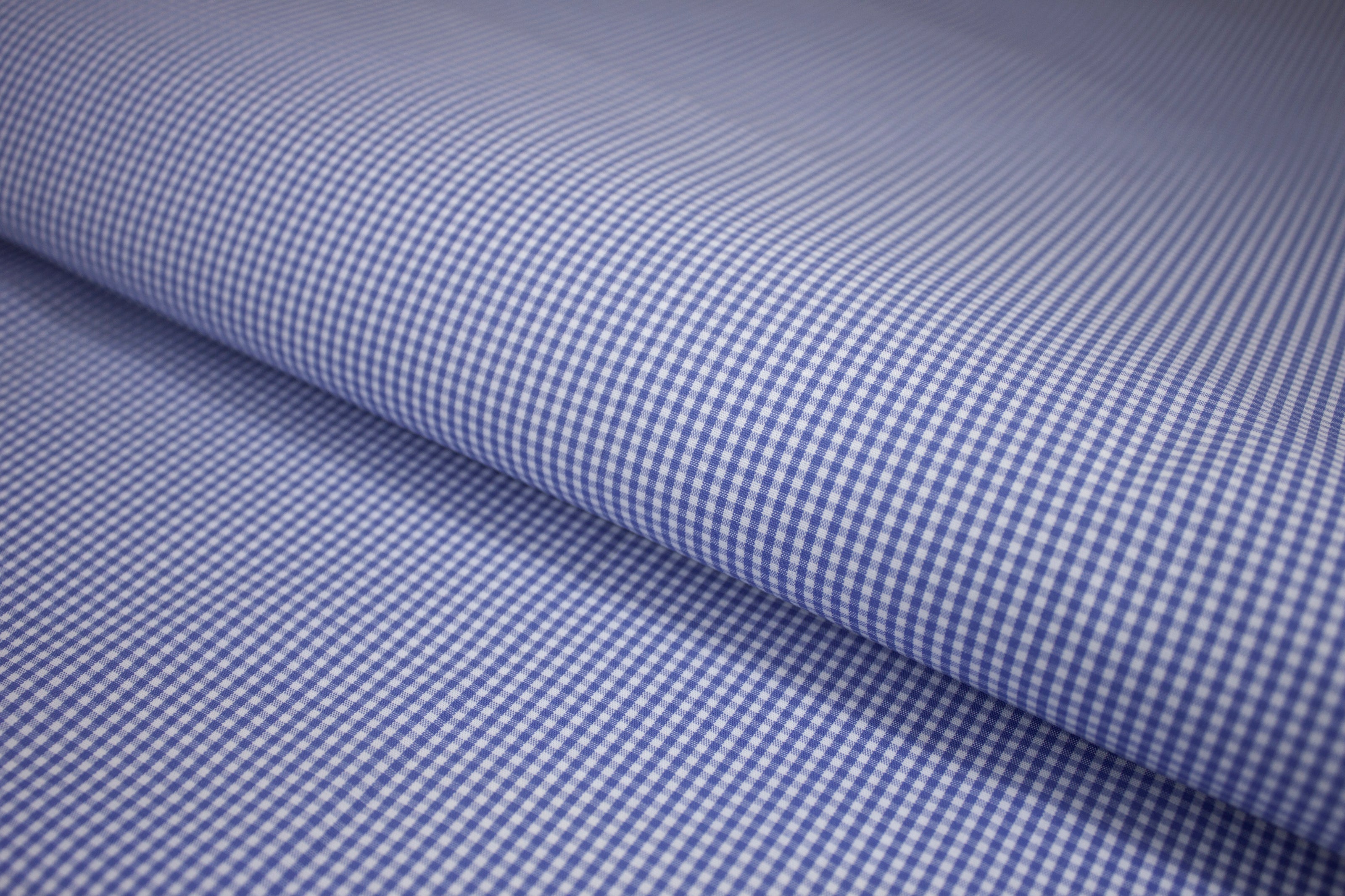 P-734/5896 Fine Cotton Blue and White Small Checks Shirting Fabric