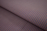 P-745/6536 Fine Cotton Blue and Orange Small Check Shirting Fabric