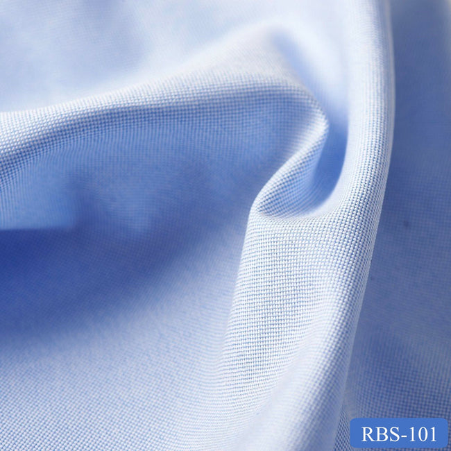 RBS 101 Blue Plain Super Fine 2-ply Cotton Shirting Fabric