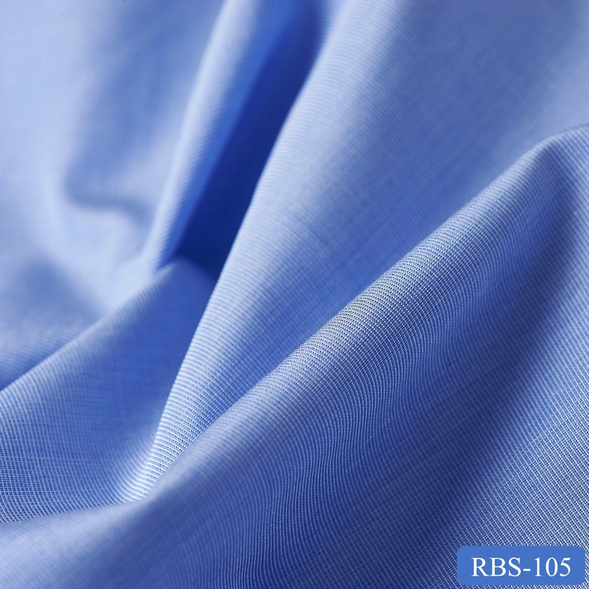 RBS 105 Blue Plain Super Fine 2-ply Cotton Shirting Fabric