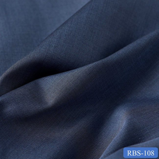 RBS 108 Blue Plain Super Fine 2-ply Cotton Shirting Fabric