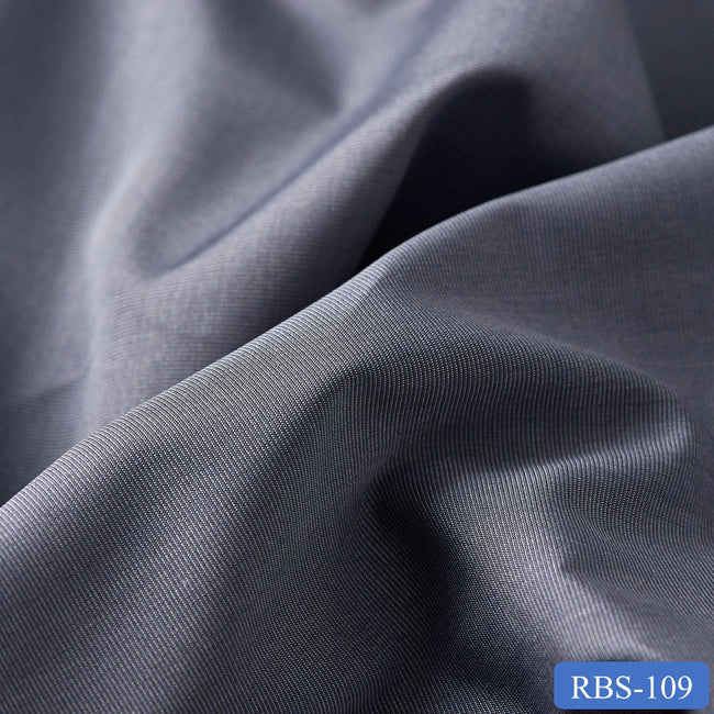 RBS 109 Grey Plain Super Fine 2-ply Cotton Shirting Fabric