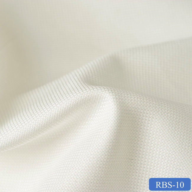 RBS 10 White Plain Super Fine 2-ply Cotton Shirting Fabric