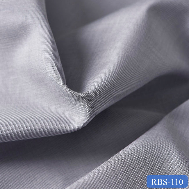 RBS 110 Grey Plain Super Fine 2-ply Cotton Shirting Fabric