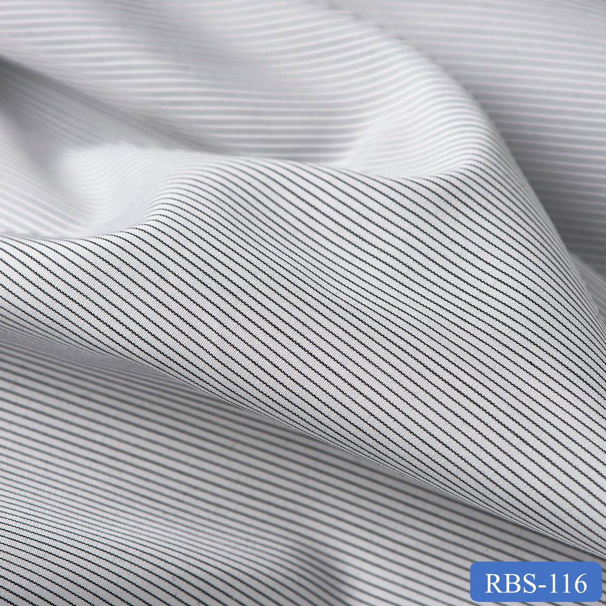 RBS 116 Black Stripe Super Fine 2-ply Cotton Shirting Fabric