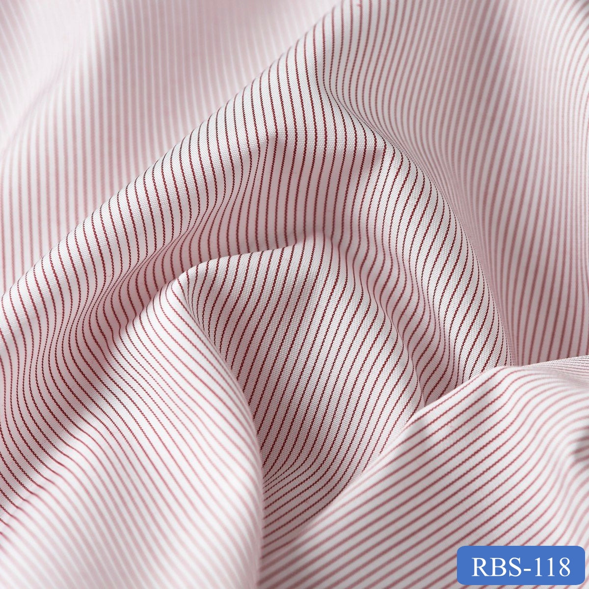 RBS 118 Red Stripe Super Fine 2-ply Cotton Shirting Fabric