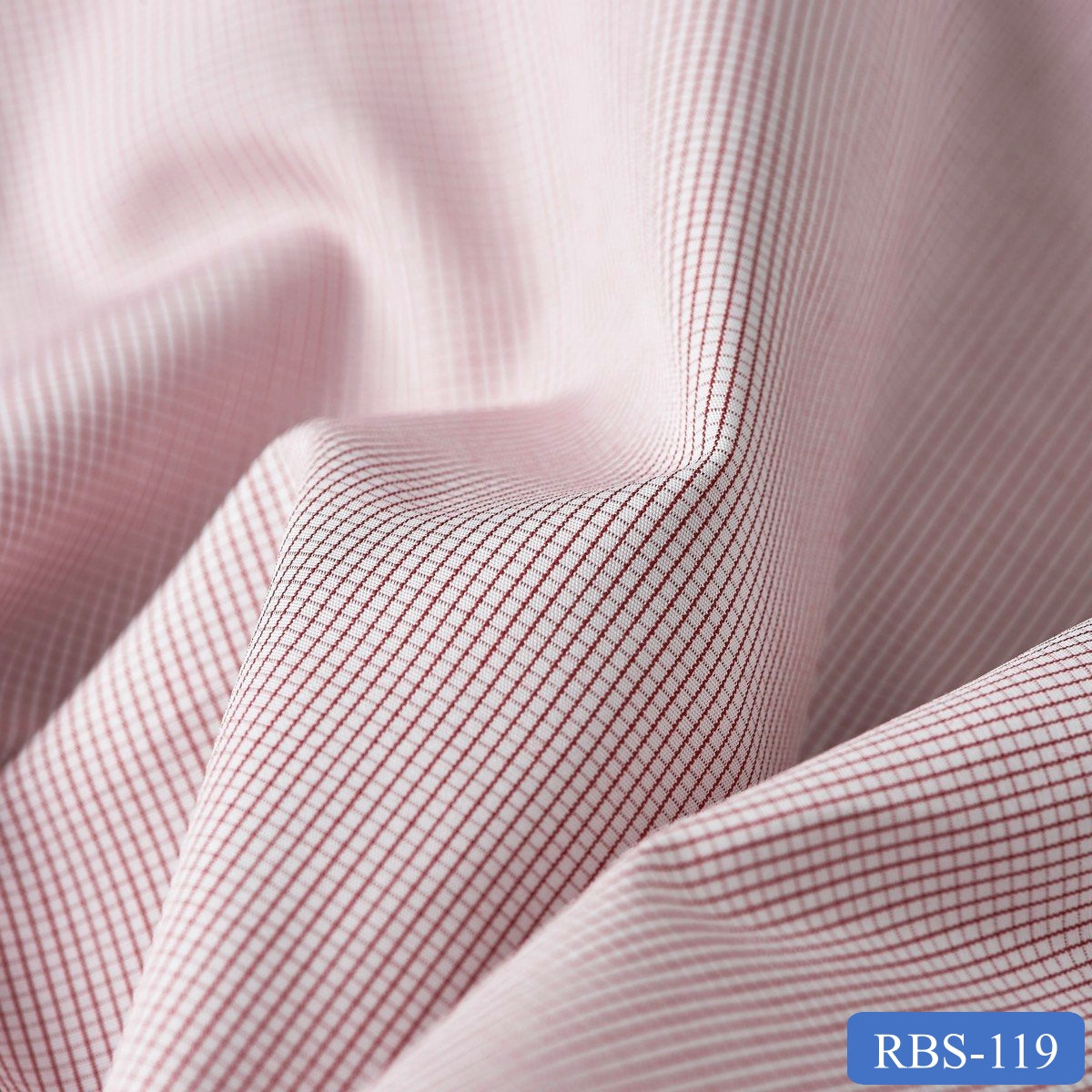 RBS 119 Red Check Super Fine 2-ply Cotton Shirting Fabric