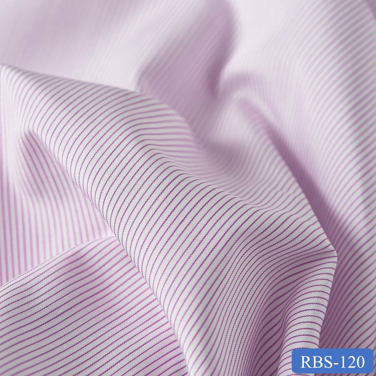 RBS 120 Purple Stripe Super Fine 2-ply Cotton Shirting Fabric