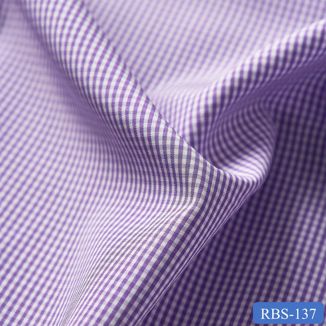 RBS 137 Purple Check Super Fine 2-ply Cotton Shirting Fabric