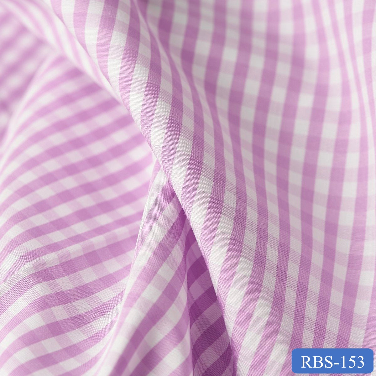 RBS 153 Purple Check Super Fine 2-ply Cotton Shirting Fabric