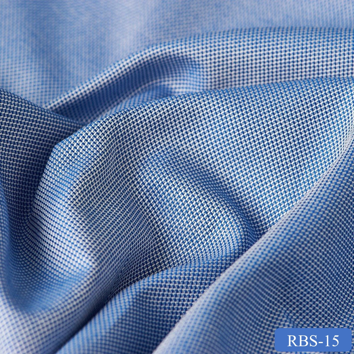 RBS 15 Blue Plain Super Fine 2-ply Cotton Shirting Fabric