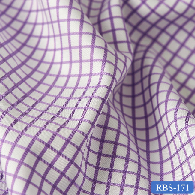 RBS 171 Purple Check Super Fine 2-ply Cotton Shirting Fabric