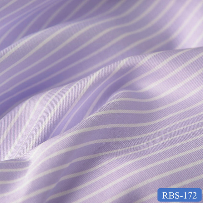 RBS 172 Purple Stripe Super Fine 2-ply Cotton Shirting Fabric