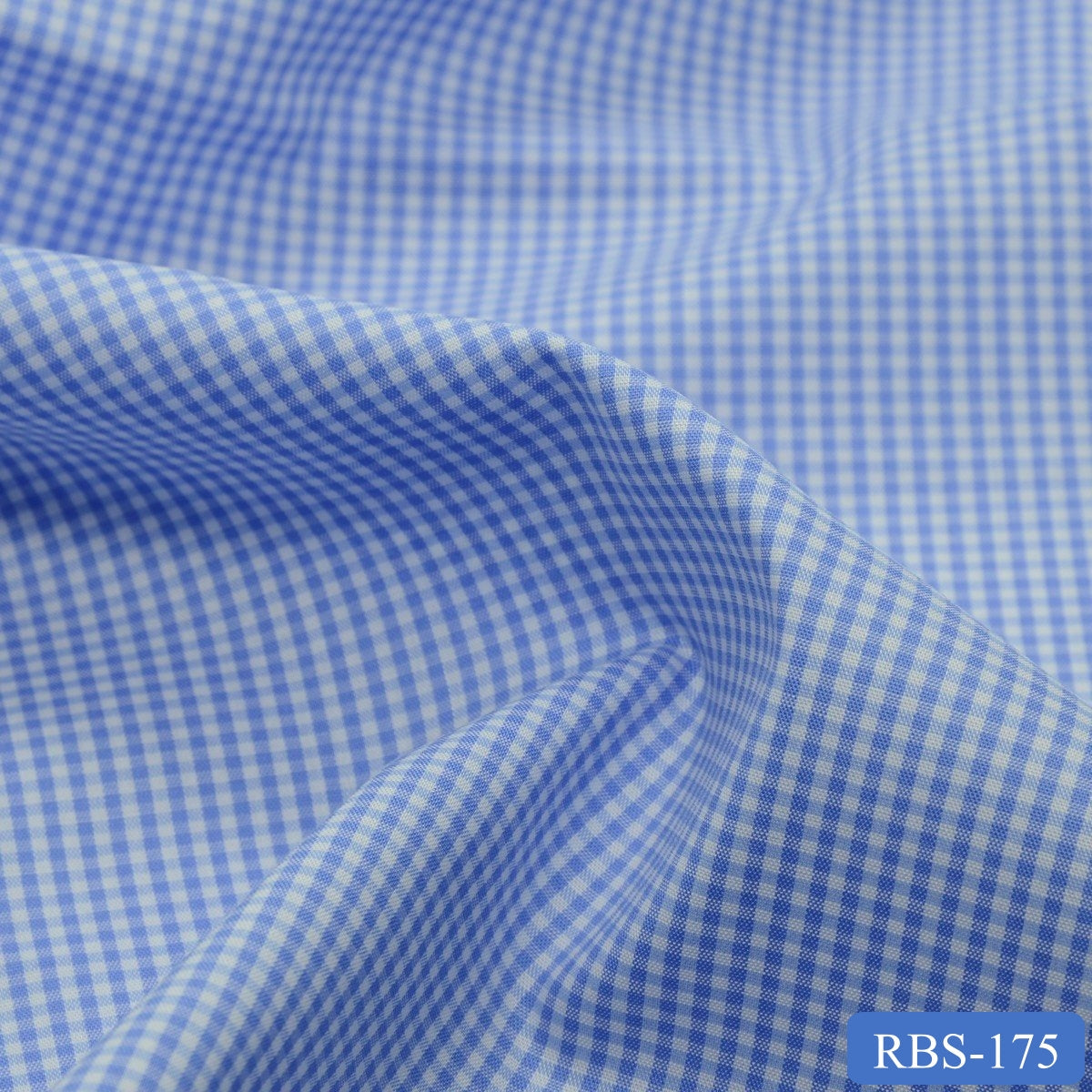 RBS 175 Blue Check Super Fine 2-ply Cotton Shirting Fabric