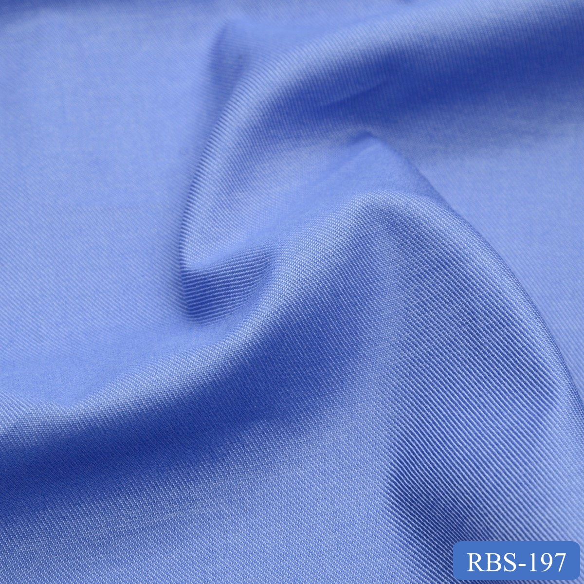 RBS 197 Blue Plain Super Fine 2-ply Cotton Shirting Fabric