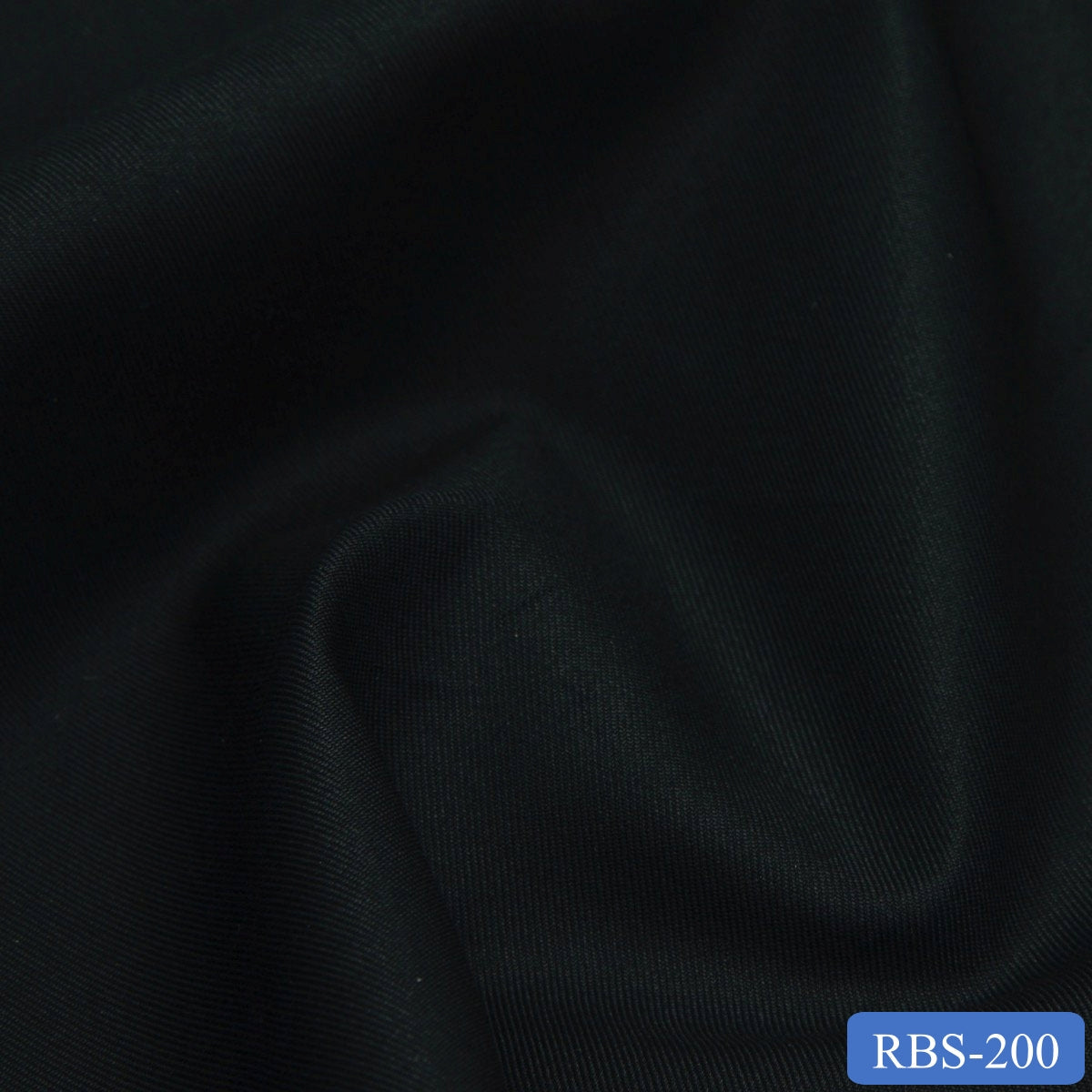 RBS 200 Black Plain Super Fine 2-ply Cotton Shirting Fabric