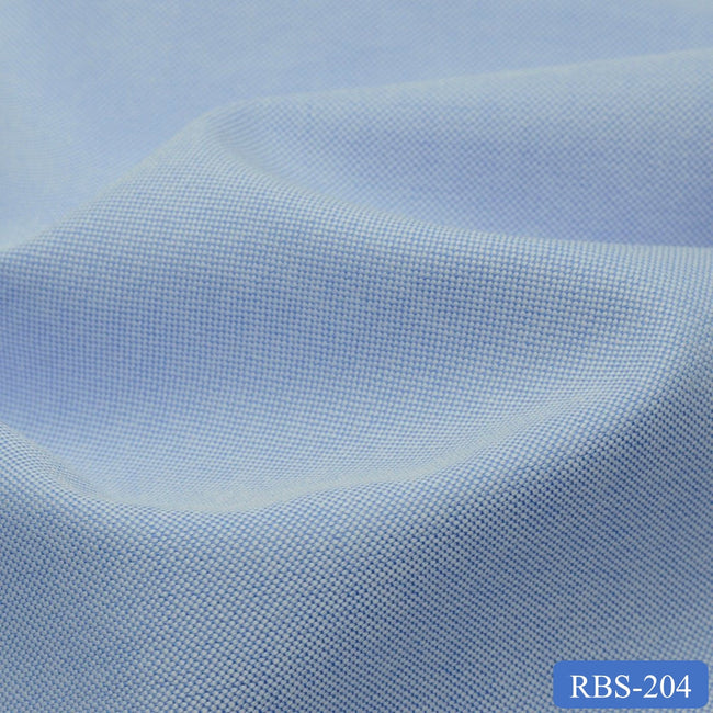 RBS 204 Blue Plain Super Fine 2-ply Cotton Shirting Fabric