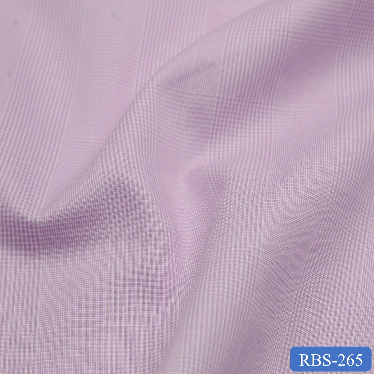 RBS 265 Pink Check Super Fine 2-ply Cotton Shirting Fabric