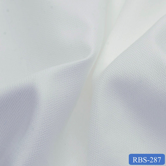 RBS 287 White Herringbone Super Fine 2-ply Cotton Shirting Fabric