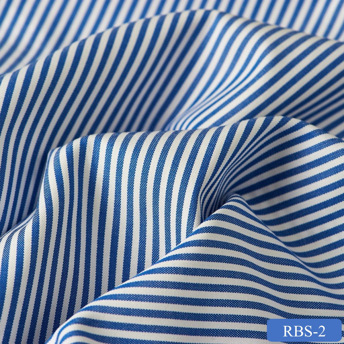 RBS 2 Navy Blue Stripe Super Fine 2-ply Cotton Shirting Fabric