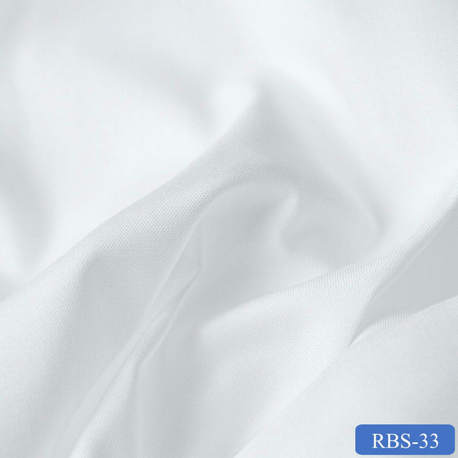 RBS 33 White Plain Super Fine 2-ply Cotton Shirting Fabric