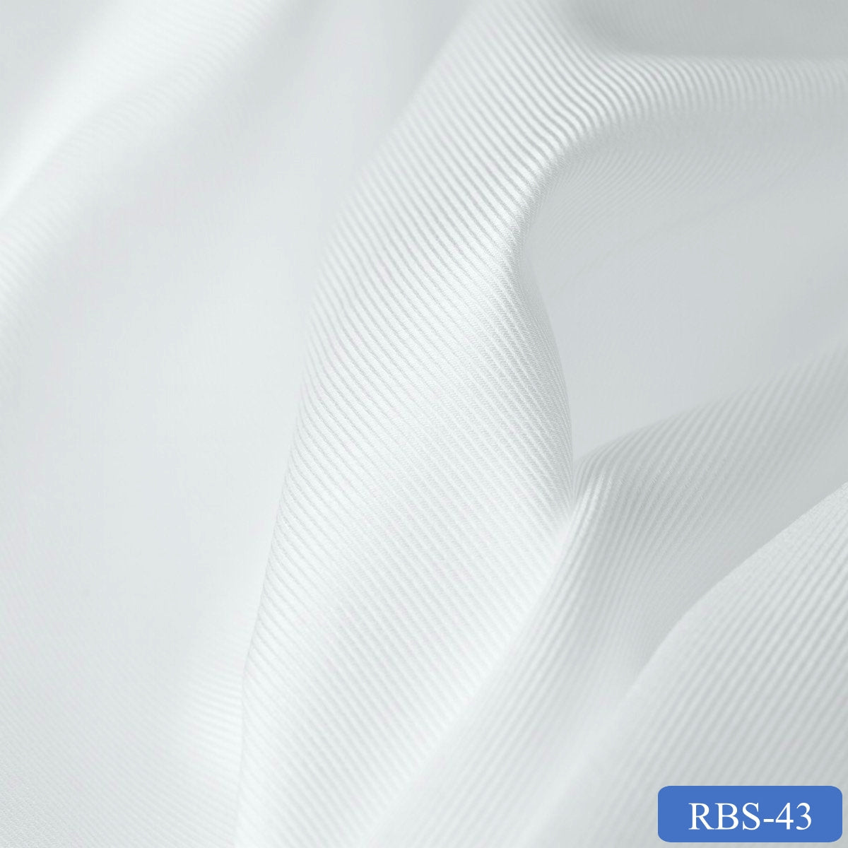 RBS 43 White Plain Super Fine 2-ply Cotton Shirting Fabric