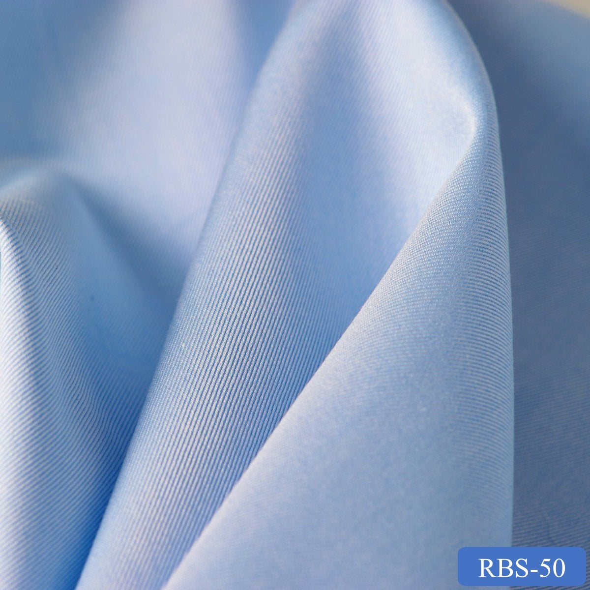 RBS 50 Blue Plain Super Fine 2-ply Cotton Shirting Fabric