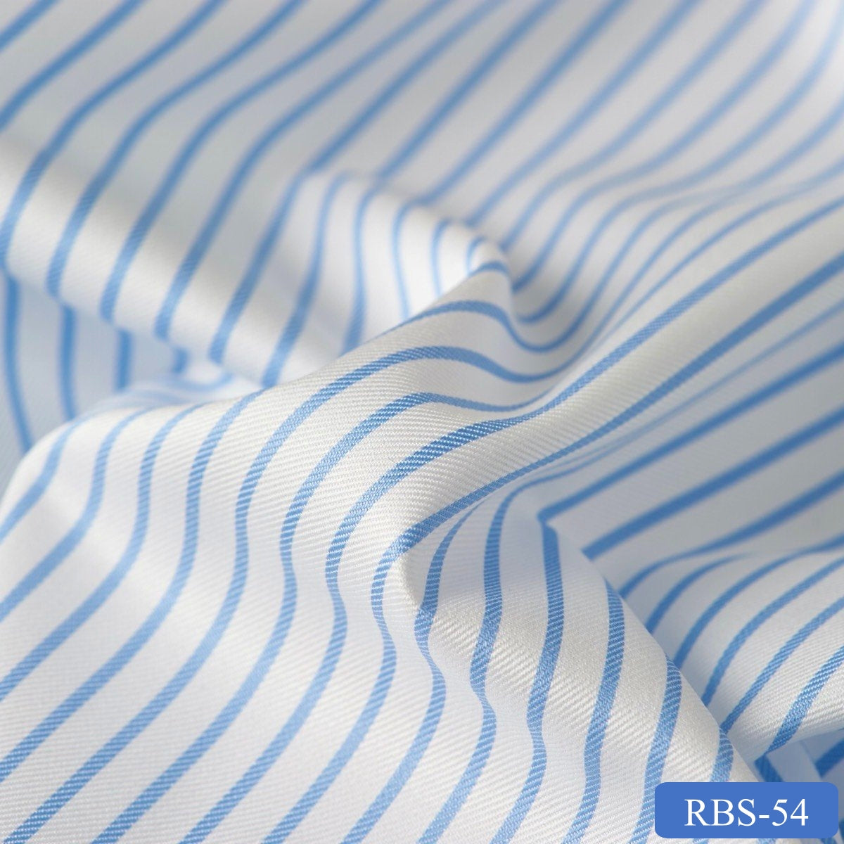 RBS 54 Blue Stripe Super Fine 2-ply Cotton Shirting Fabric