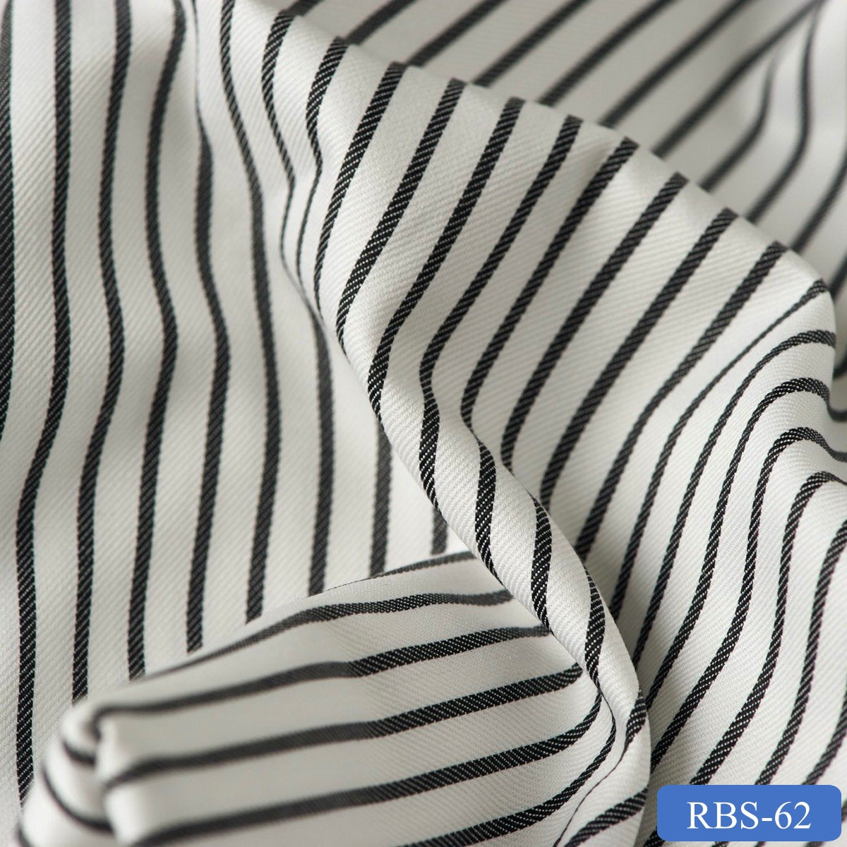 RBS 62 Black Stripe Super Fine 2-ply Cotton Shirting Fabric