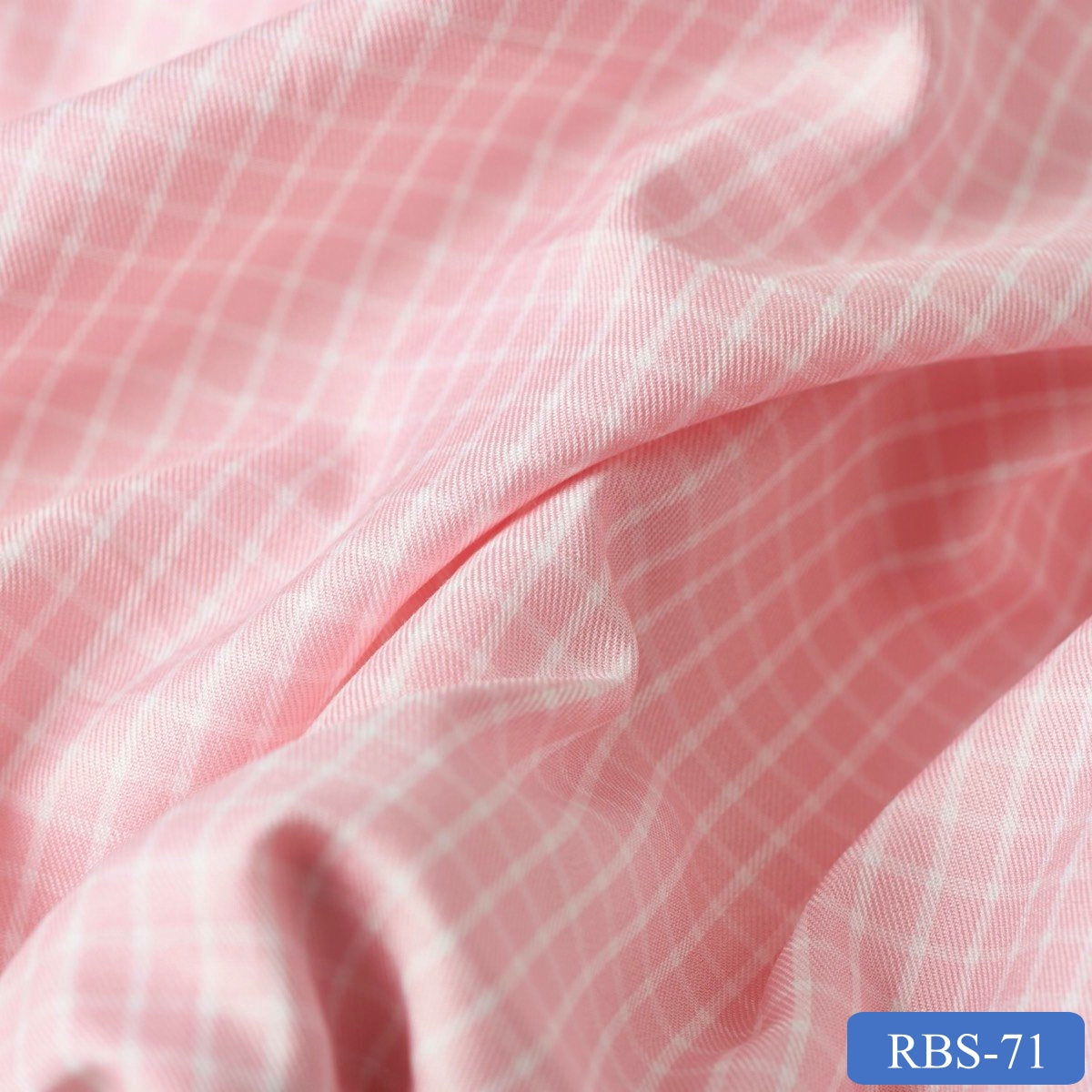 RBS 71 Pink Check Super Fine 2-ply Cotton Shirting Fabric