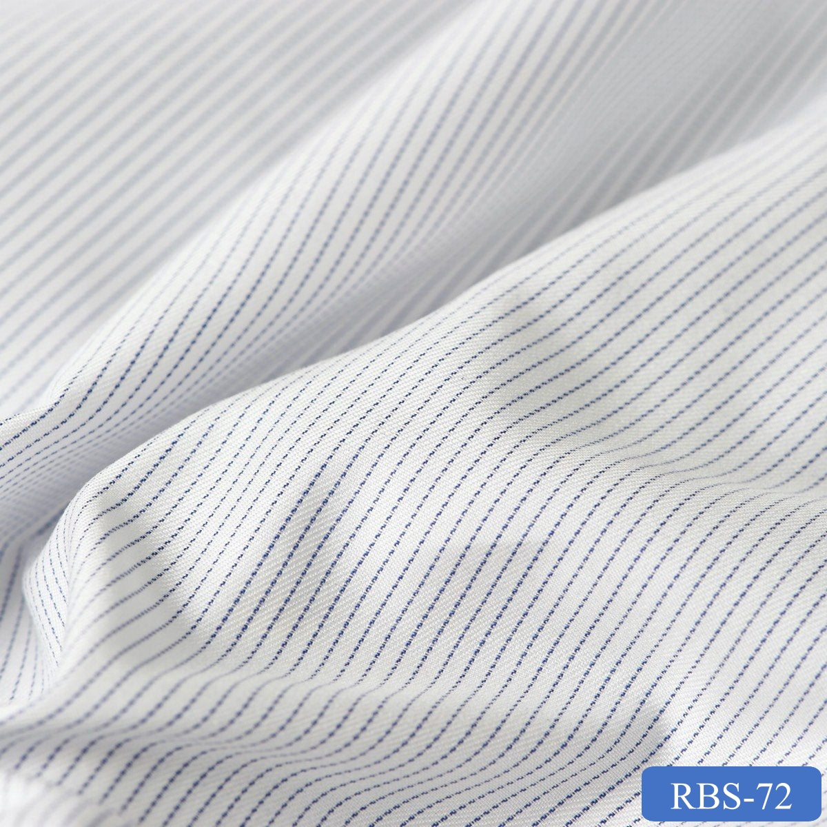 RBS 72 Blue Stripe Super Fine 2-ply Cotton Shirting Fabric