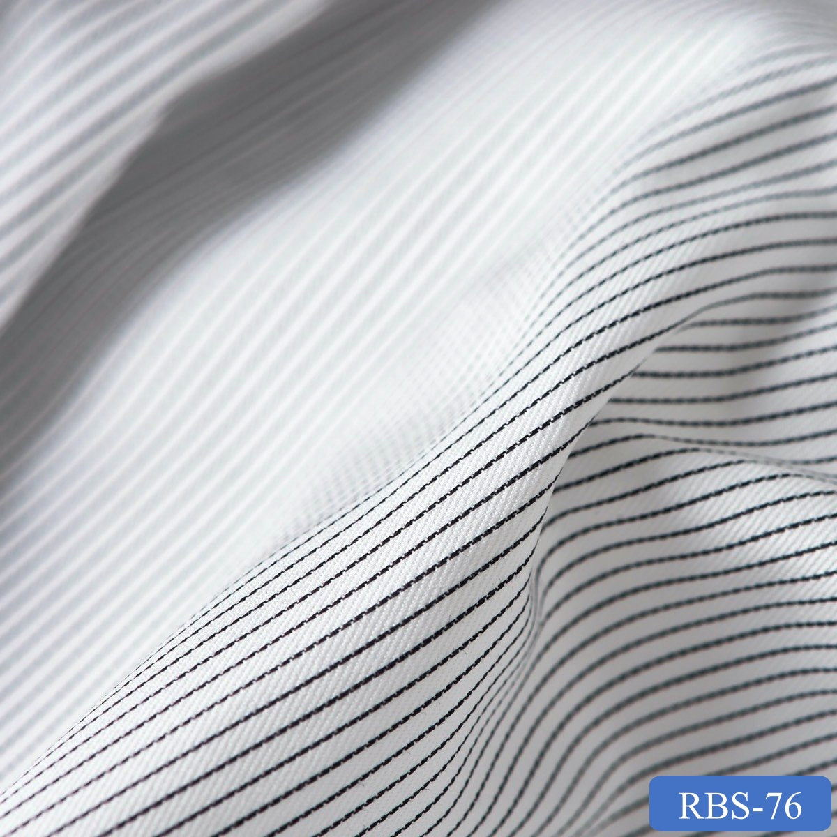 RBS 76 Black Stripe Super Fine 2-ply Cotton Shirting Fabric